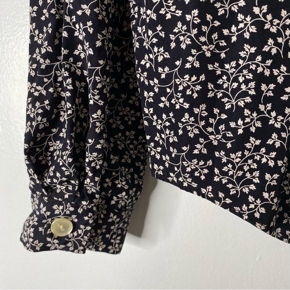 Vintage Lace Collar Black Floral Blouse - Picture 6 of 11